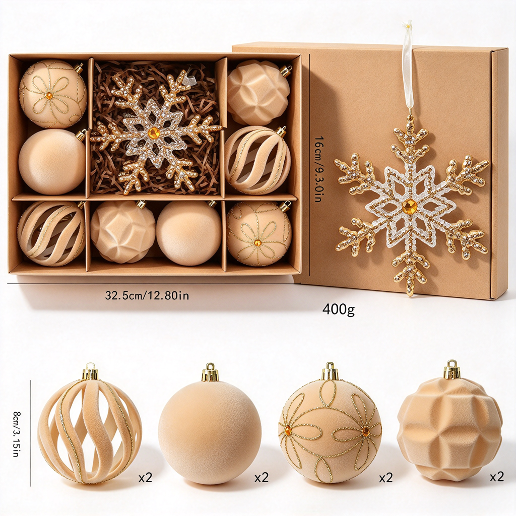 Christmas Decorations Set-Pink & Champagne