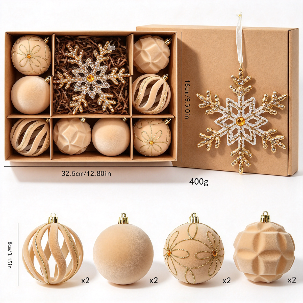 Christmas Decorations Set-Pink & Champagne
