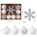 Christmas Decorations Set-Winter White & Silver