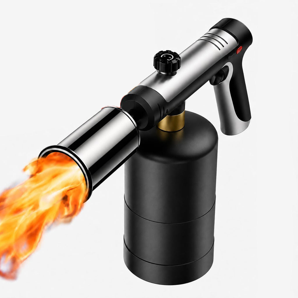 Propane Torch - One-Touch Max Flame & Safety Lock, High Heat Multipurpose Blow Torch for Charcoal Lighter, Grill BBQ, Sous Vide, Searing Steak, Camping Welding (Tank Not Included)