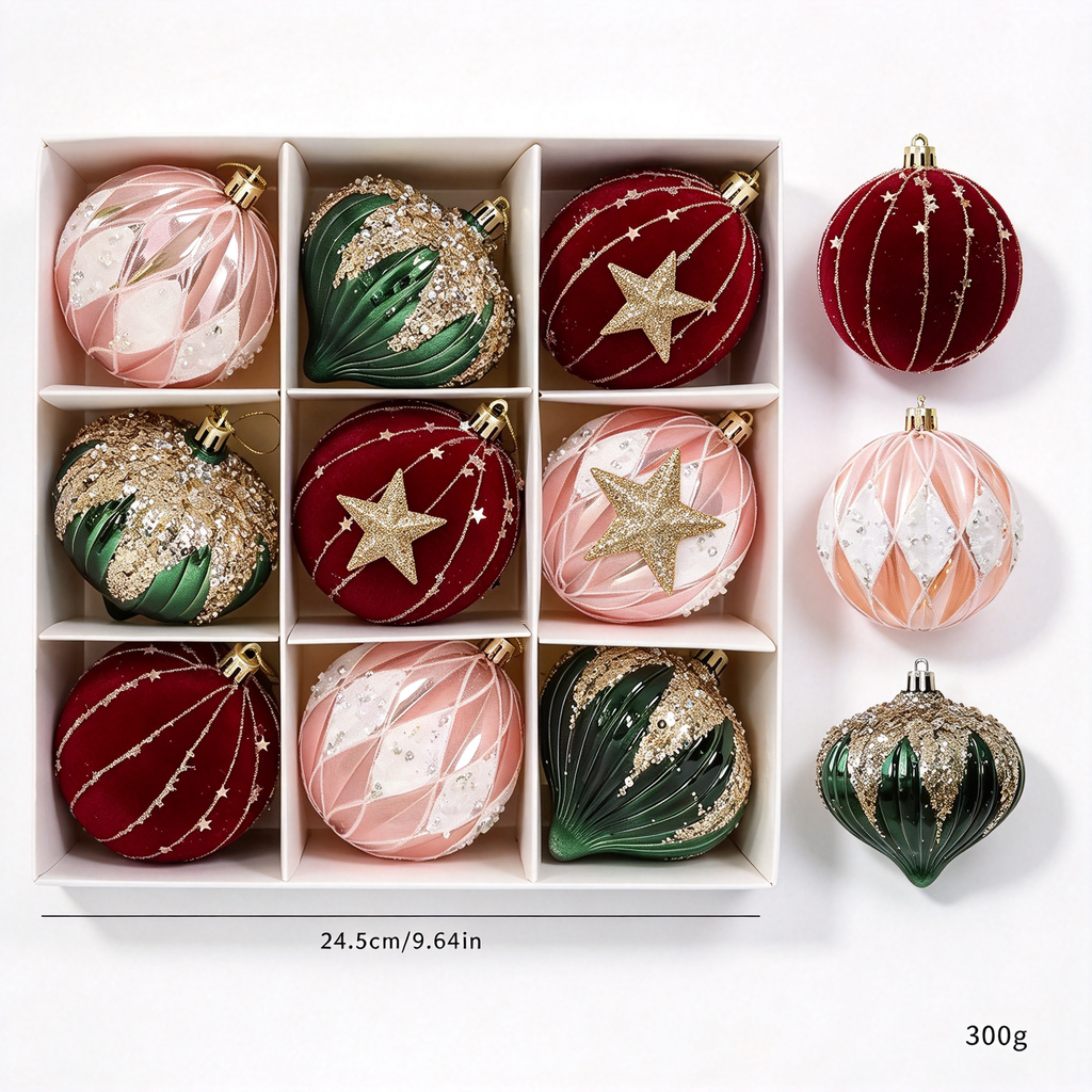 Christmas Decorations Set-Classic Green & Gold