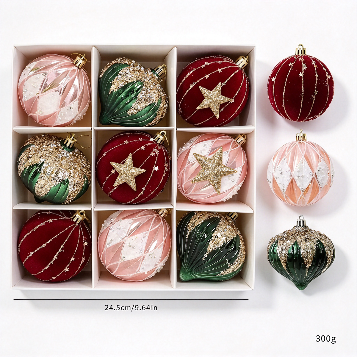 Christmas Decorations Set-Classic Green & Gold