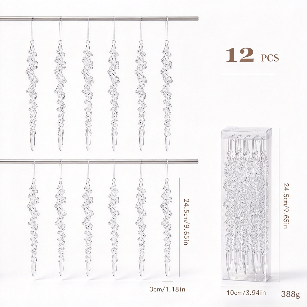 Christmas Decorations Set-Winter White & Silver