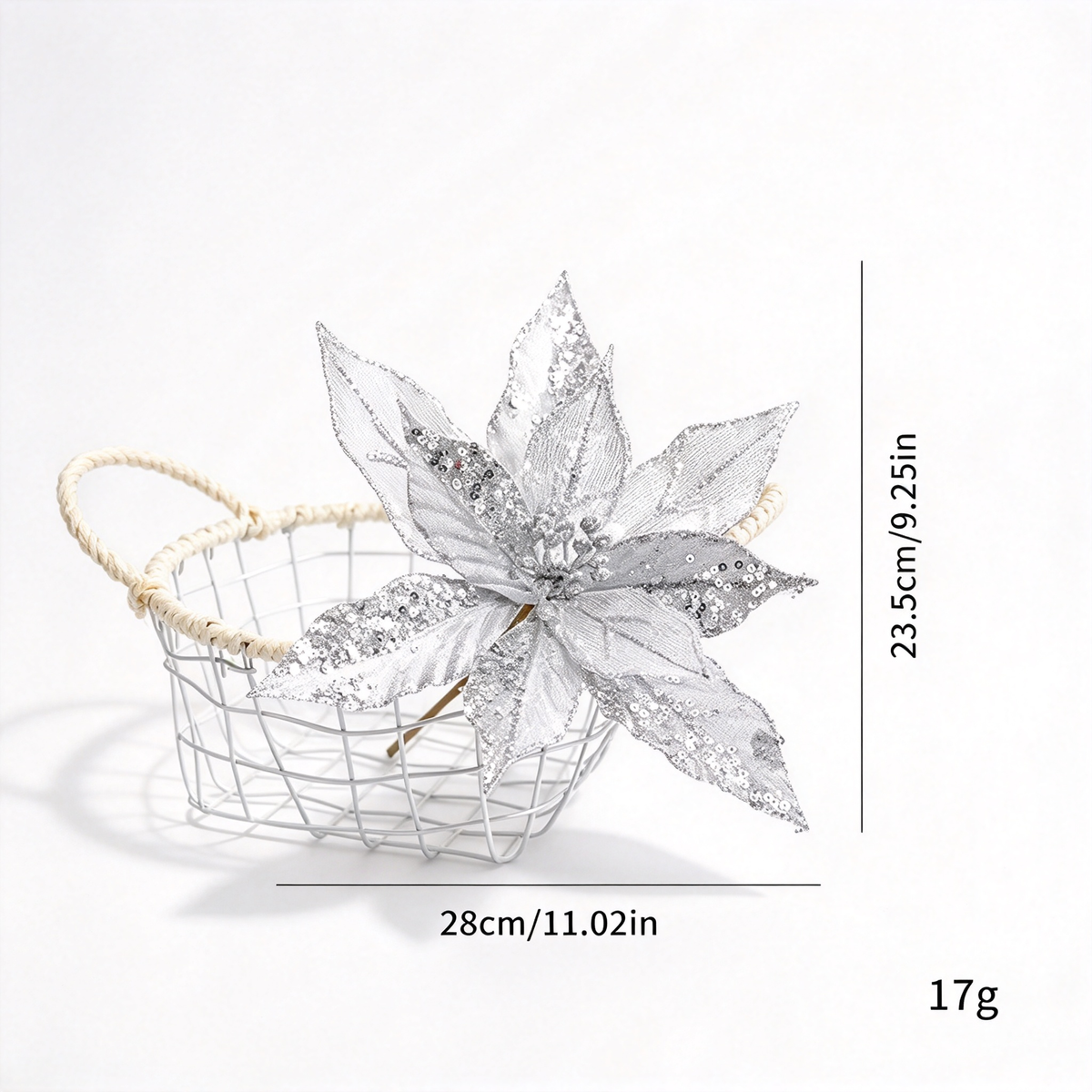 Christmas Decorations Set-Winter White & Silver