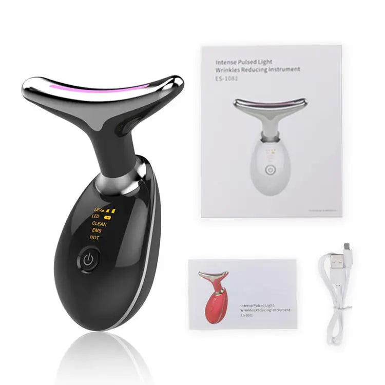 3/7 Color Vibration Massager, Multifunctional Face Neck Lift & Double Chin Reducer