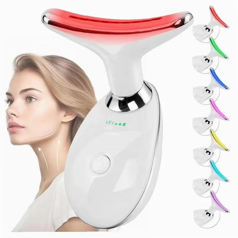3/7 Color Vibration Massager, Multifunctional Face Neck Lift & Double Chin Reducer