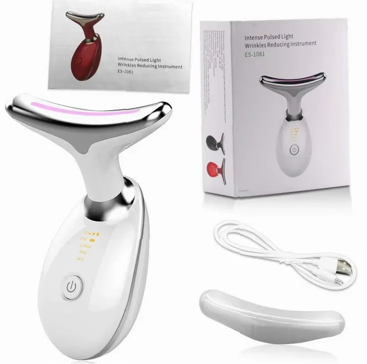 3/7 Color Vibration Massager, Multifunctional Face Neck Lift & Double Chin Reducer