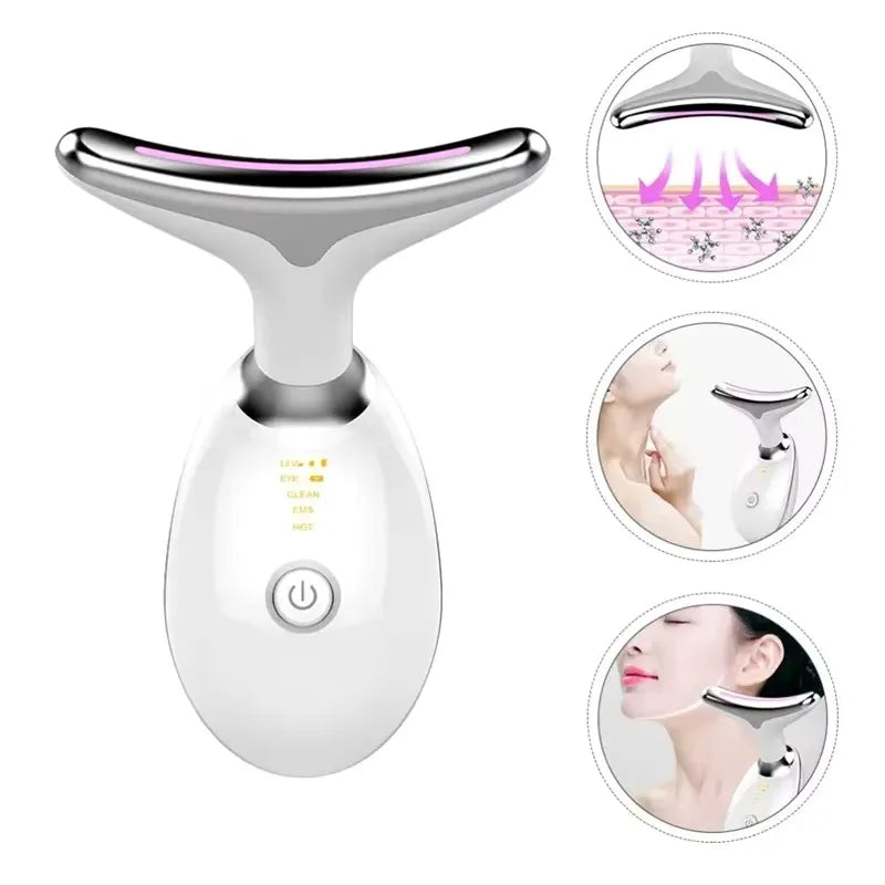 3/7 Color Vibration Massager, Multifunctional Face Neck Lift & Double Chin Reducer