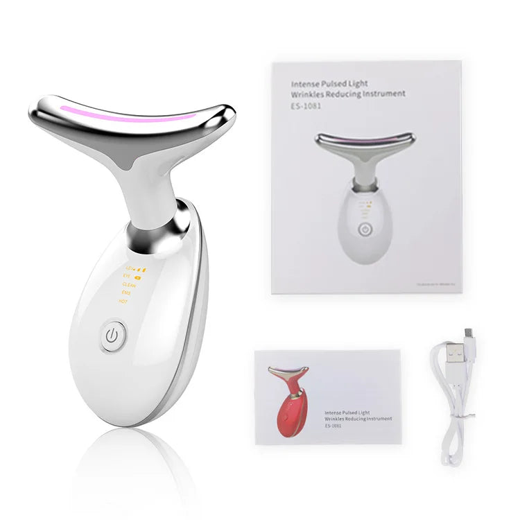 3/7 Color Vibration Massager, Multifunctional Face Neck Lift & Double Chin Reducer