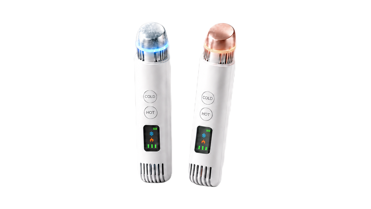 Cold & Warm Depuffing Wand for Face and Eyes, 2-in-1 Cooling Facial Wand for Puffy Eyes, Gentle Heat Skincare Tool for Serums, Portable Under Eye Massager for Daily Beauty Routine