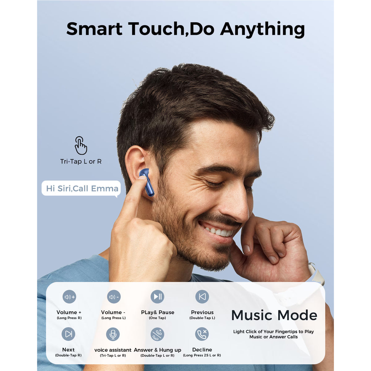 Wireless Earbuds, Bluetooth 5.4 Headphones