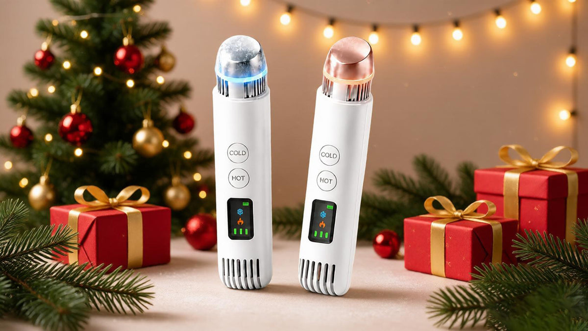 Cold & Warm Depuffing Wand for Face and Eyes, 2-in-1 Cooling Facial Wand for Puffy Eyes, Gentle Heat Skincare Tool for Serums, Portable Under Eye Massager for Daily Beauty Routine