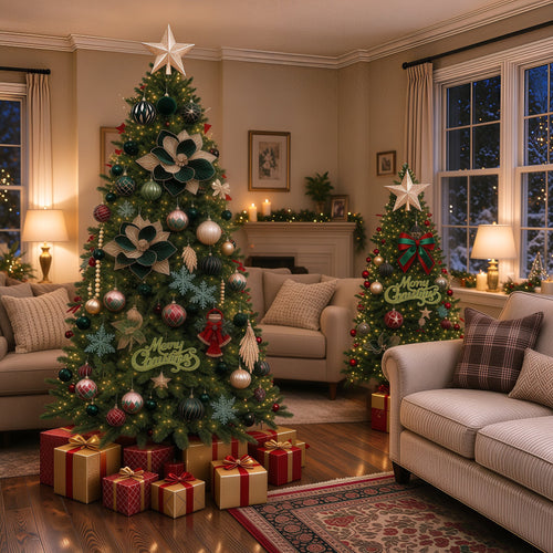 Christmas Decorations Set-Classic Green & Gold